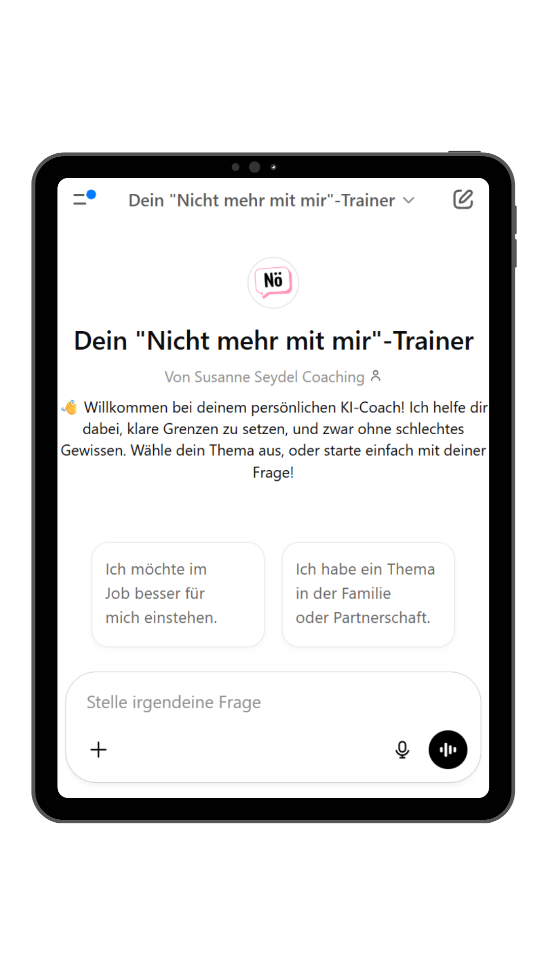 Nicht mehr mit mir-Trainer